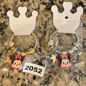 2052 Mini Mouse Gold Or Silver‎ Kids Stretchy Charm Bracelet